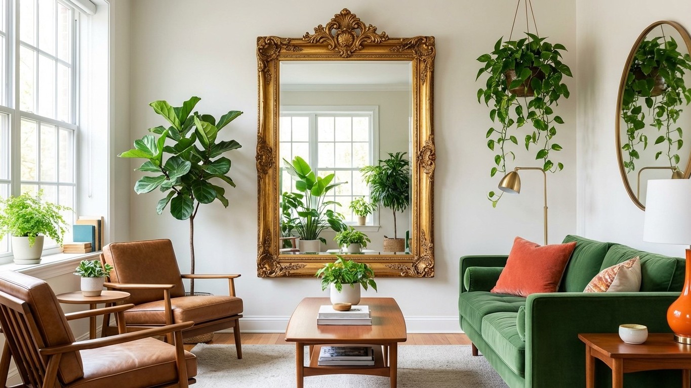 Adiós a los grandes espejos nuevos: este objeto vintage será el truco definitivo para agrandar salones pequeños en 2026