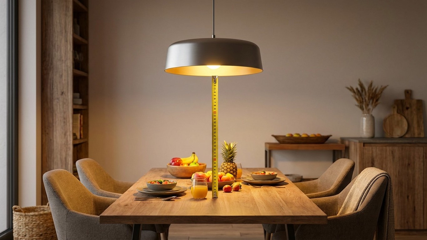 Colgué mi lámpara a la altura que todos recomiendan y un decorador me explicó por qué estaba totalmente equivocada