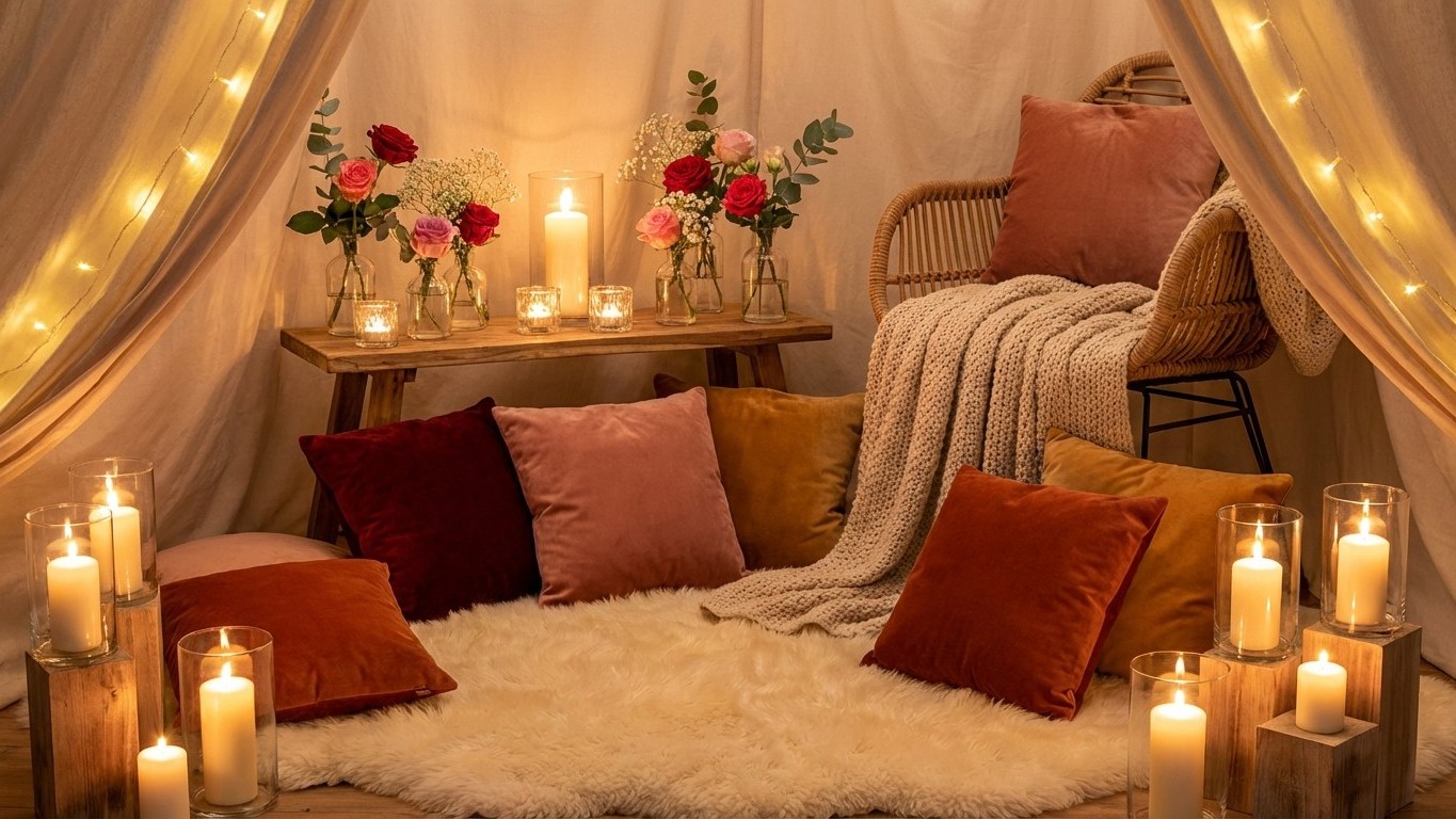 Cómo crear el rincón romántico perfecto para San Valentín sin gastar una fortuna