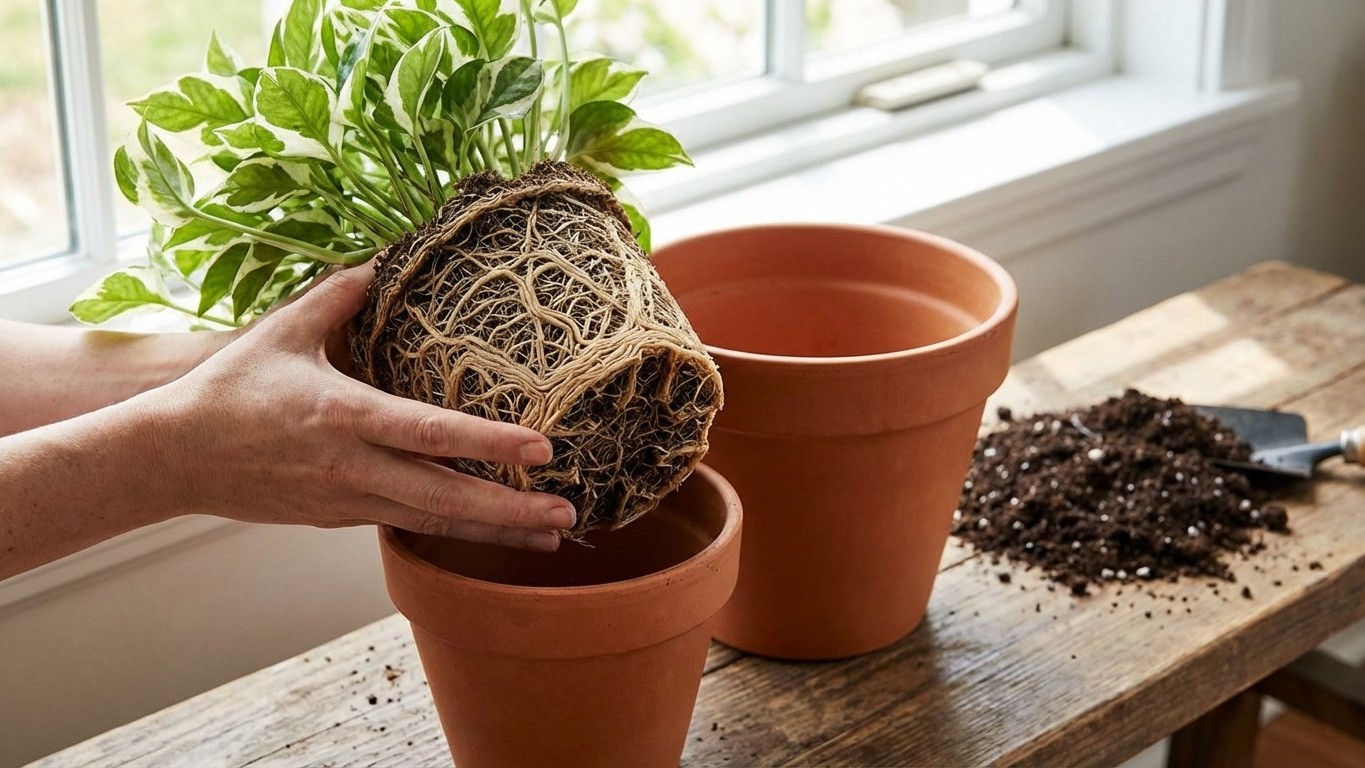 El error silencioso que mata tus plantas: por qué trasplantarlas al mismo tamaño de maceta es un desastre