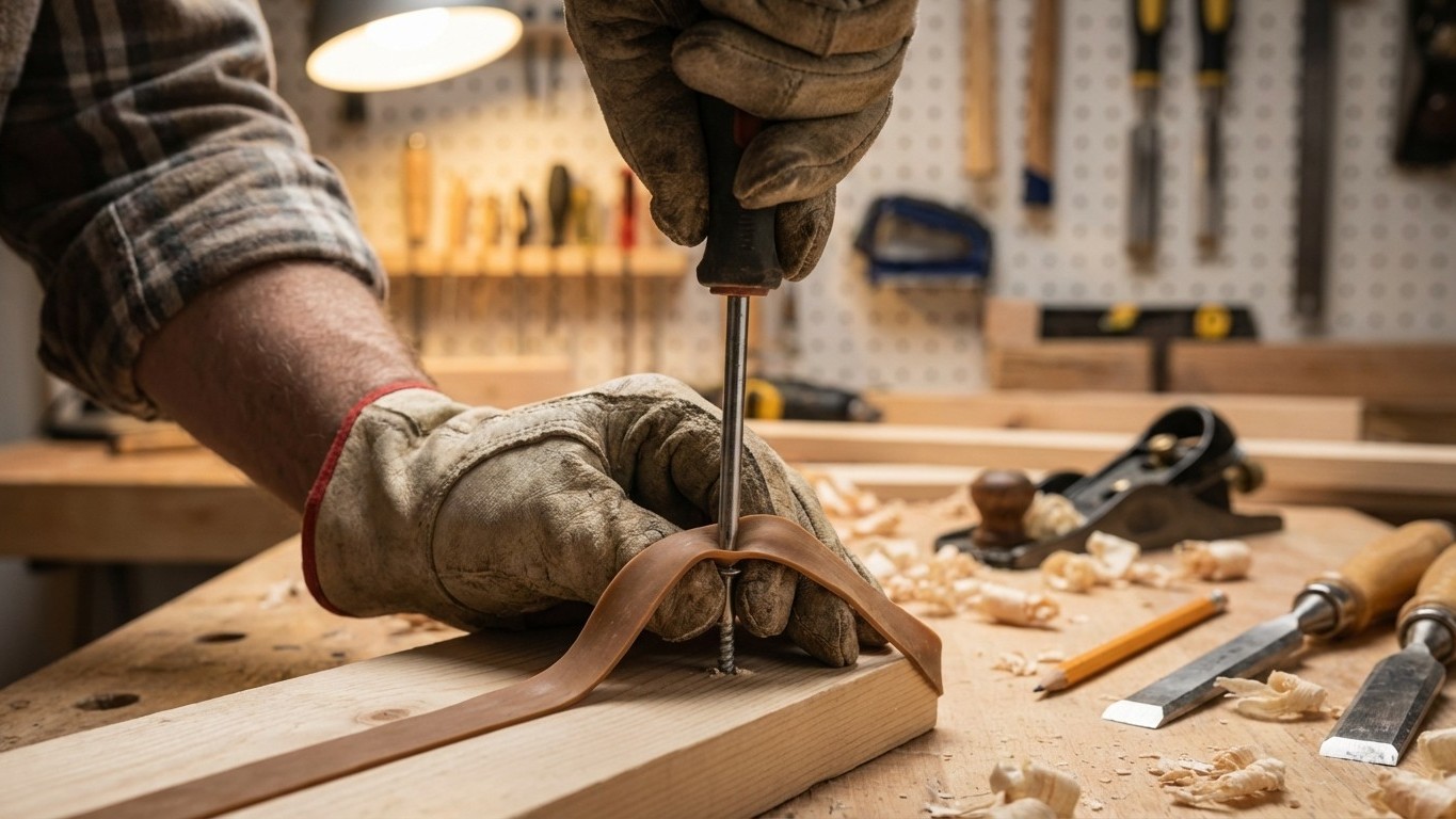 El truco de la goma elástica que los carpinteros usan para aflojar tornillos dañados sin taladro: funciona en 30 segundos