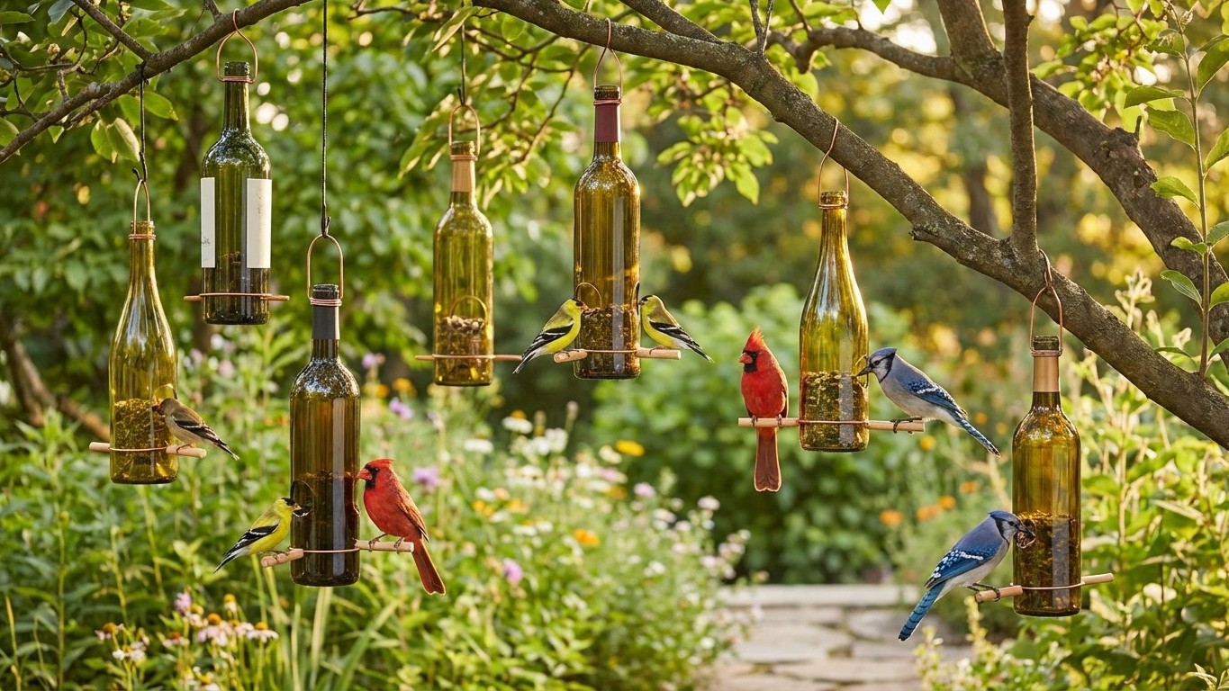 Este viejo truco con una botella de vidrio convierte tu jardín en refugio para pájaros
