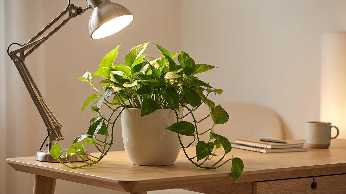 Ilumina tu escritorio: plantas que crecen solo con luz de lámpara sin necesidad de sol