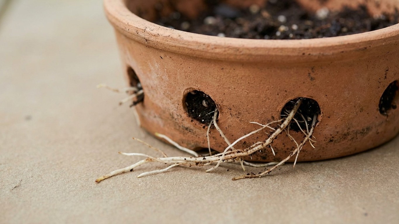 Las raíces que salen por el drenaje: la única señal que realmente importa para trasplantar