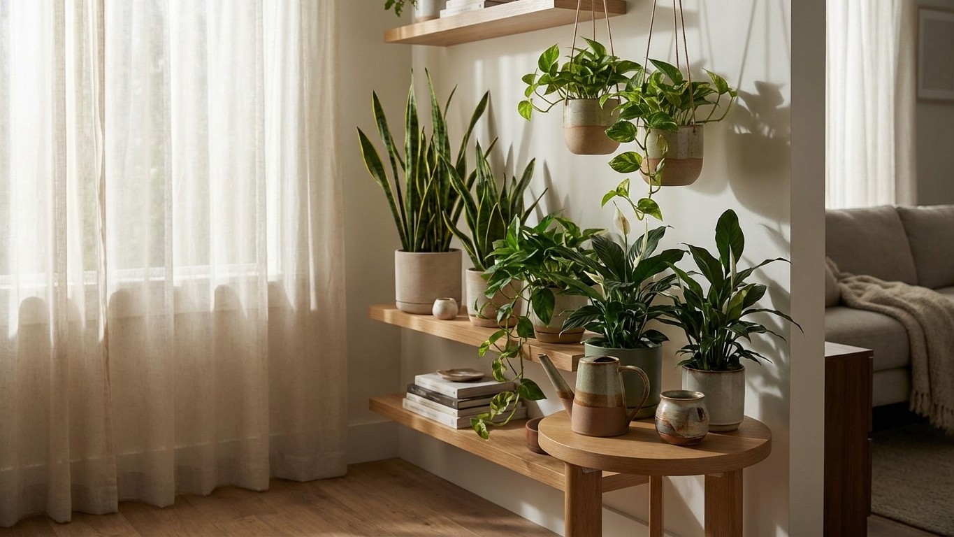 Plantes d’intérieur en faible luminosité : comment adapter les soins et l’arrosage