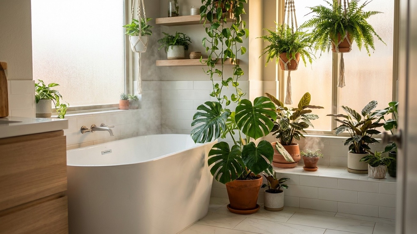 Plantes d’intérieur pour salle de bain : espèces qui aiment l’humidité et arrosage adapté