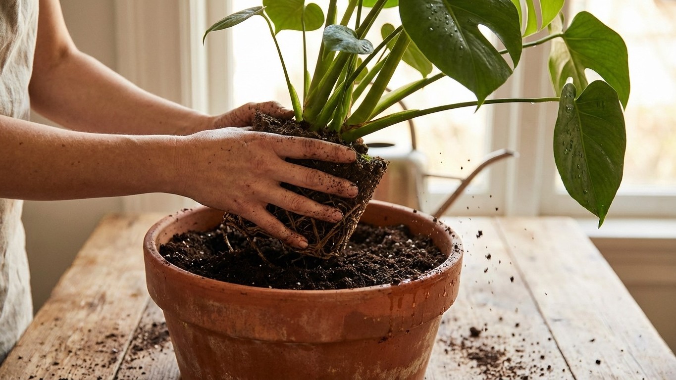 Quand et comment rempoter une plante d’intérieur : gestes clés et arrosage après rempotage