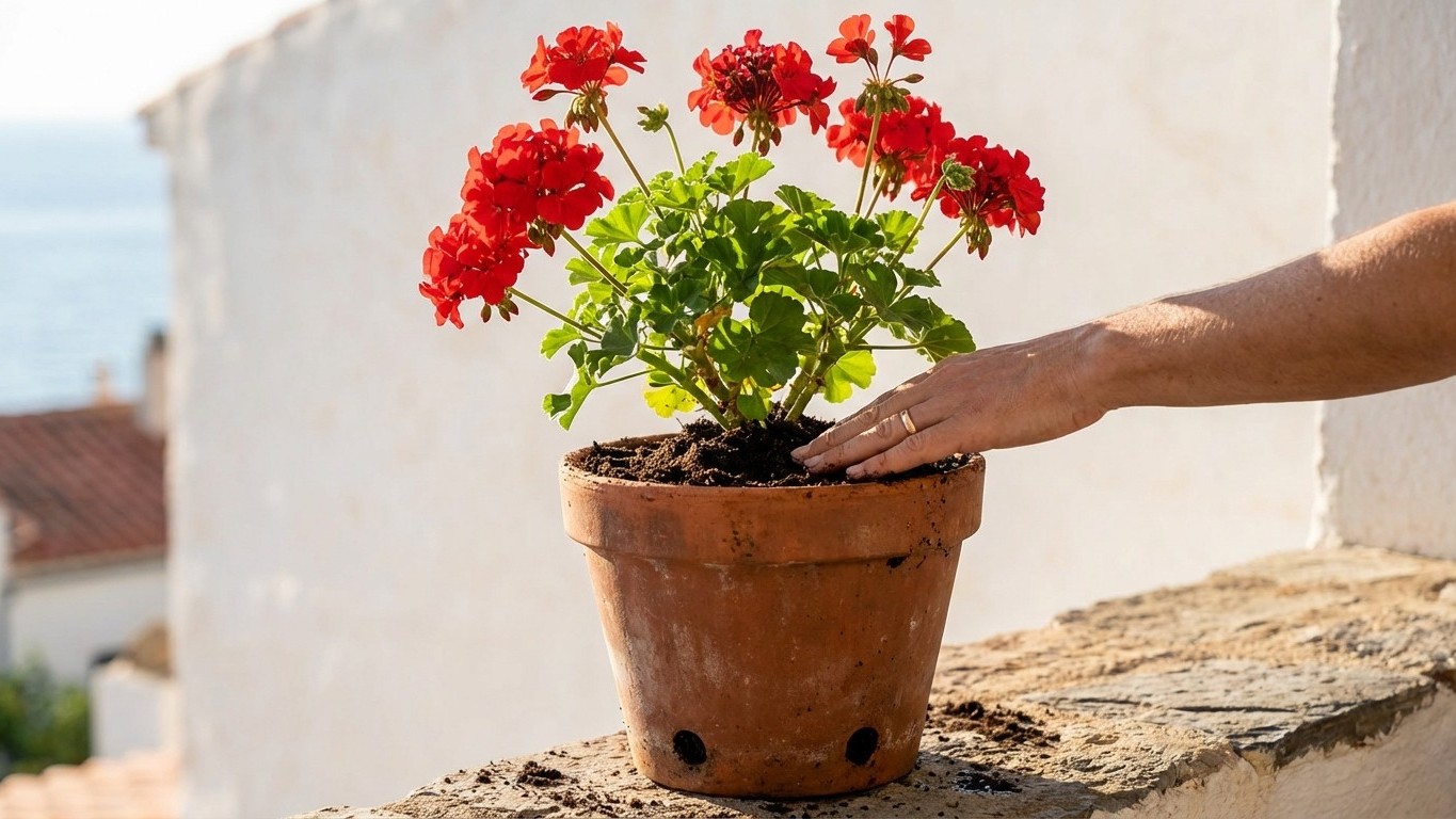 Geranios en macetas: el sustrato, drenaje y riego que realmente necesitan para florecer