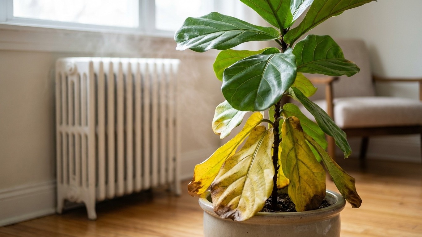 Tu ficus lyrata pierde hojas: el radiador a medio metro es el verdadero culpable
