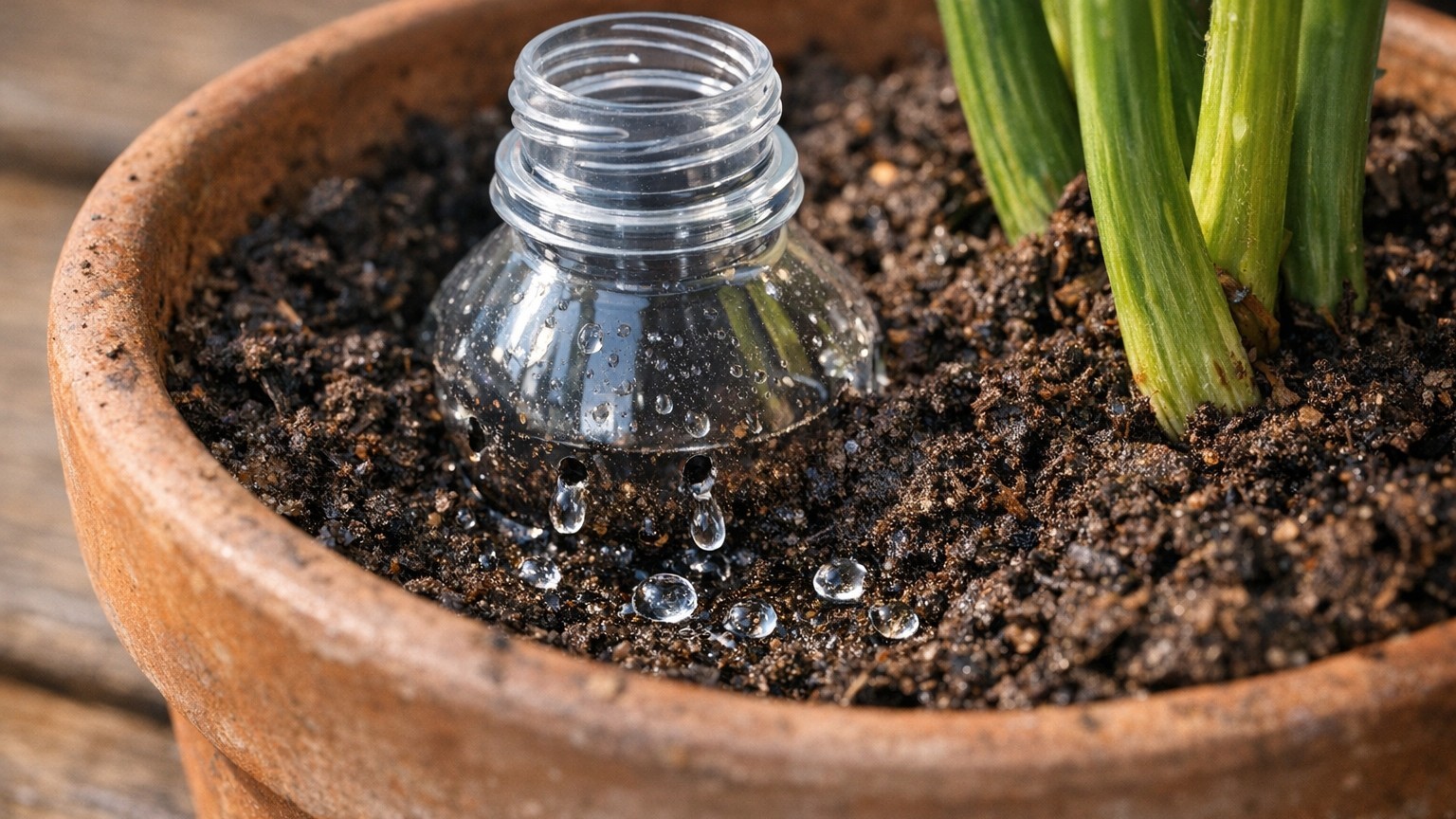 Enterré una botella junto a mis plantas y volví después de 15 días: el truco que cambió mi forma de regar para siempre