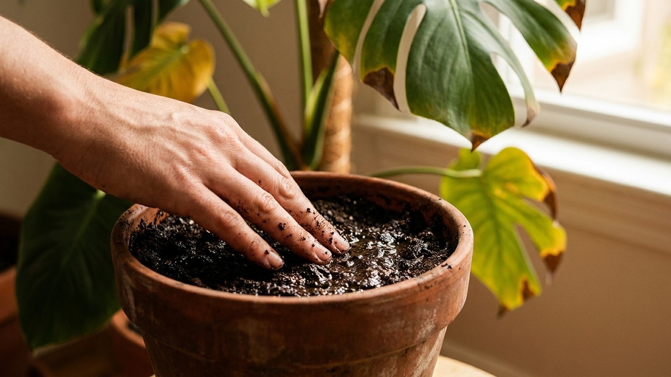 Agua fría del grifo en verano: el error silencioso que mata las raíces de tu monstera