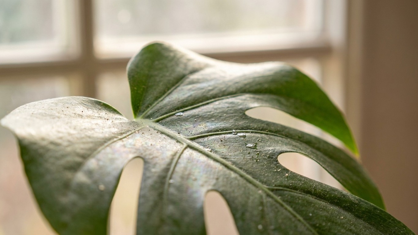 Frotaba las hojas de mi monstera con aceite de oliva para darles brillo: cuando vi lo que se acumulaba en la superficie un...