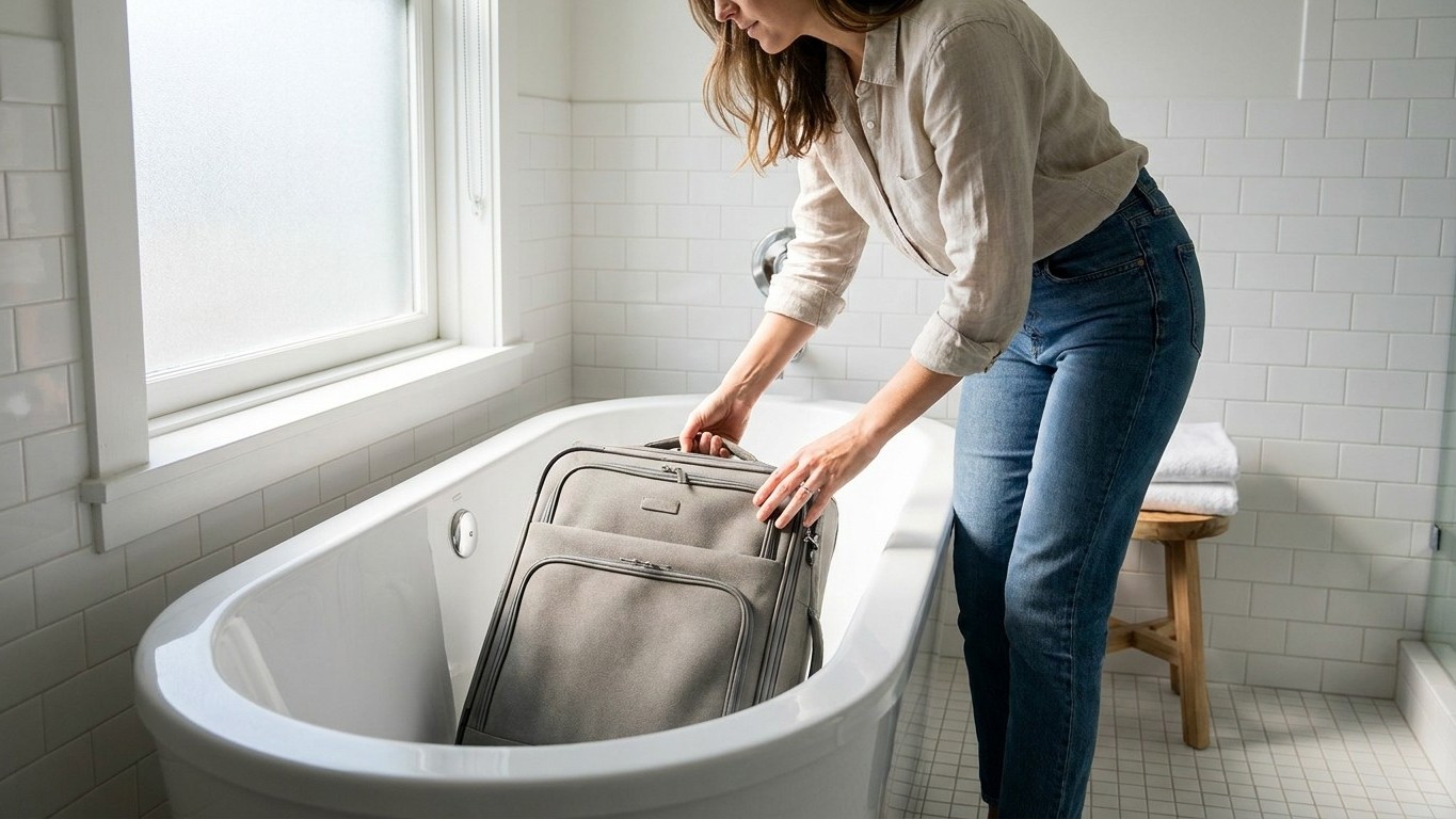 Mi madre siempre abría la maleta en la bañera al volver de vacaciones: me reí durante años antes de entender por qué tenía...