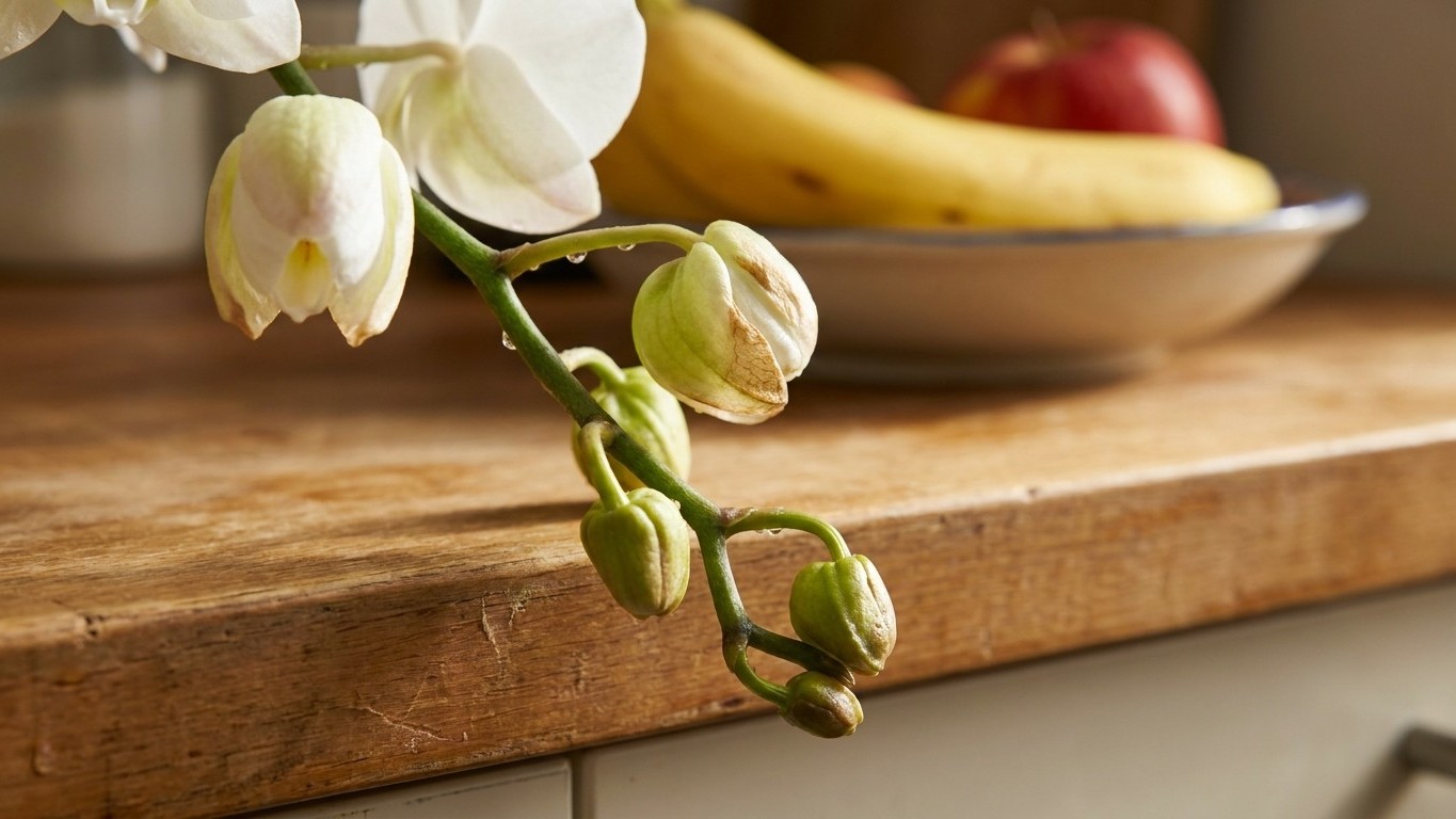 « Pensaba que era falta de luz » : por qué los capullos cerrados de tu Phalaenopsis caen cuando está a un metro del frutero