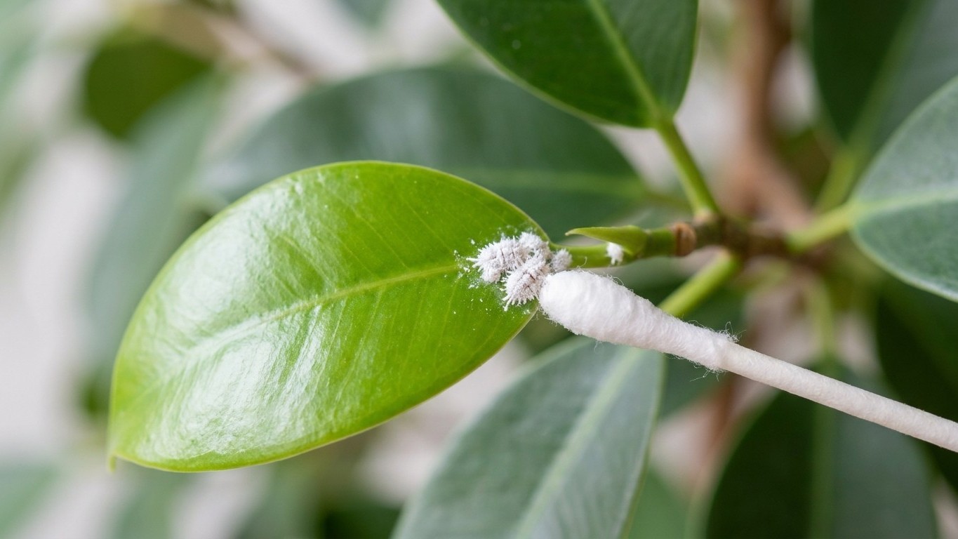 Rociaba jabón potásico en la axila de las hojas de mi ficus cada semana: el día que pasé un bastoncillo, entendí por qué e...
