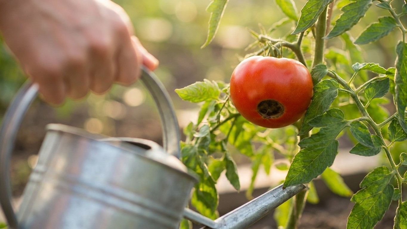 Todos nos empeñamos en culpar al sol de mediodía por los tomates podridos: este gesto con la regadera es sin embargo el ve...