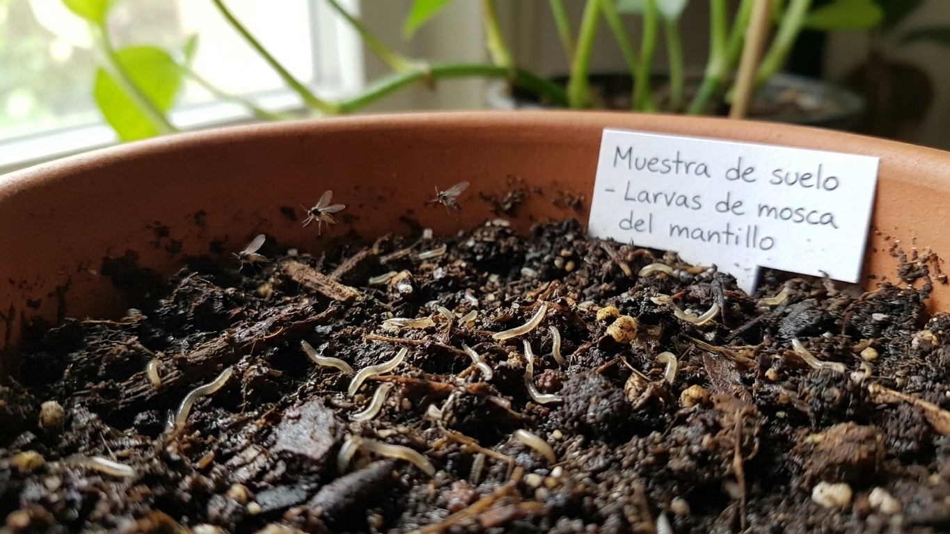 «Eso no son moscas de la fruta»: lo que se está criando en los tres primeros centímetros de tus macetas mientras estás fuera