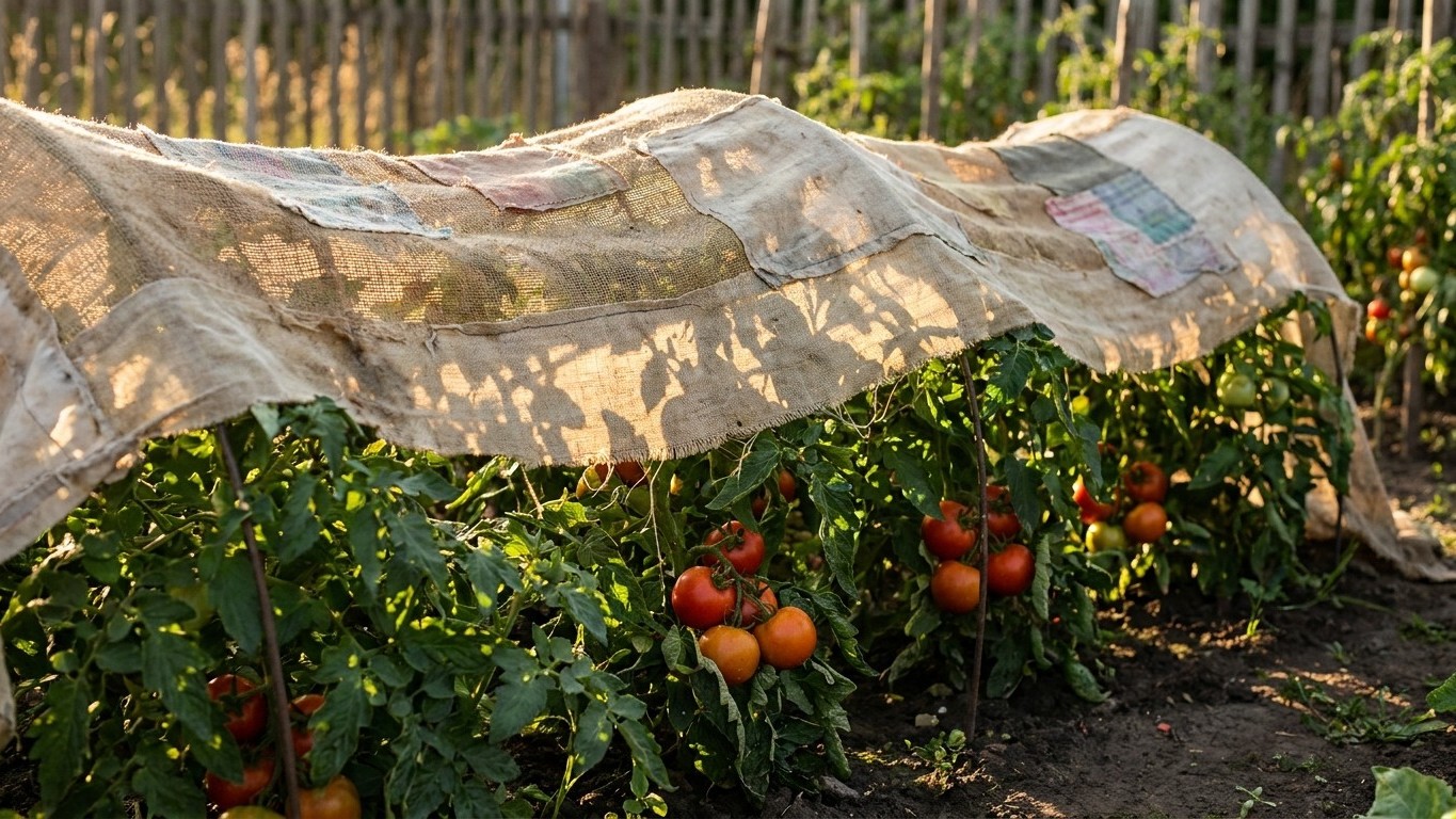 Mi padre siempre tendía una tela vieja sobre sus tomateras cuando apretaba el calor: me reí durante años antes de entender...