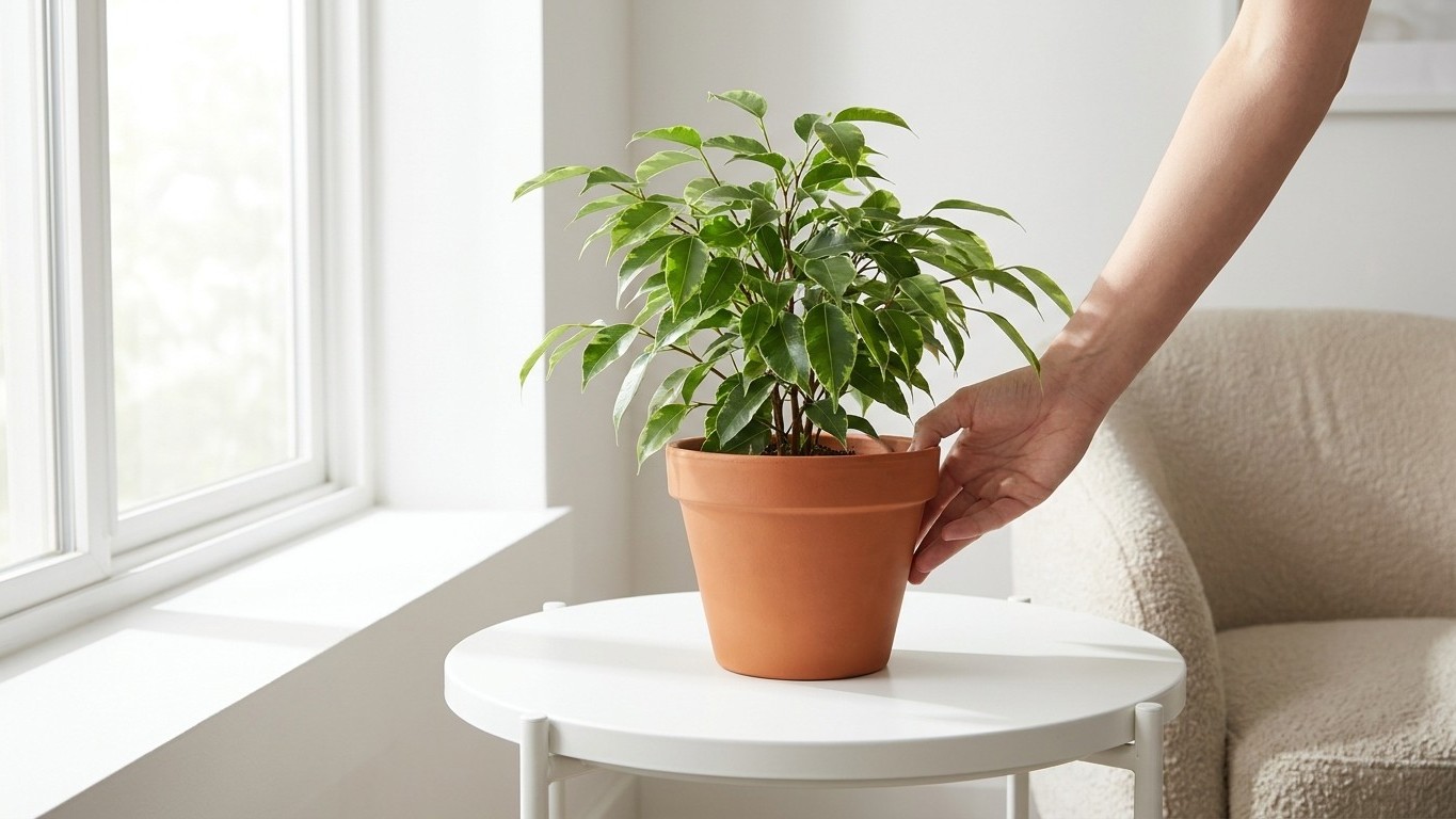 Mi vecina gira un cuarto de vuelta la maceta de su ficus cada vez que la riega, y no es para repartir el agua