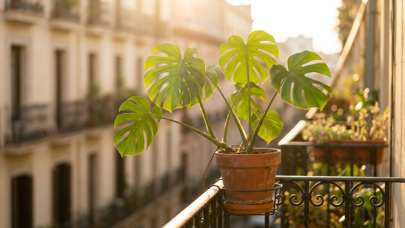 Mi vecina saca su monstera al balcón solo una hora y la vuelve a meter dentro, y no es por miedo al viento