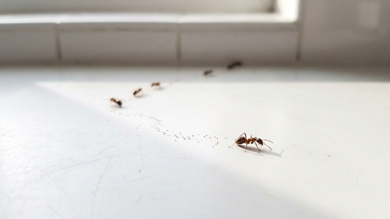 Rocié con spray el reguero de hormigas de mi cocina cada mañana: dos meses después tenía tres columnas en vez de una